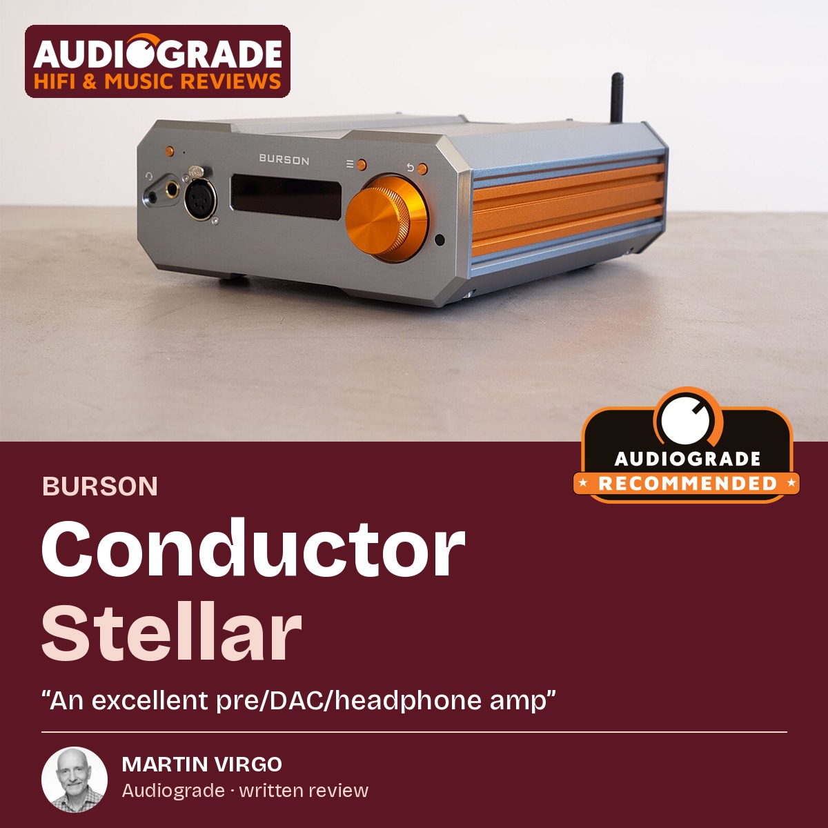 Burson Conductor Stellar Audiograde review cover with Recommended award