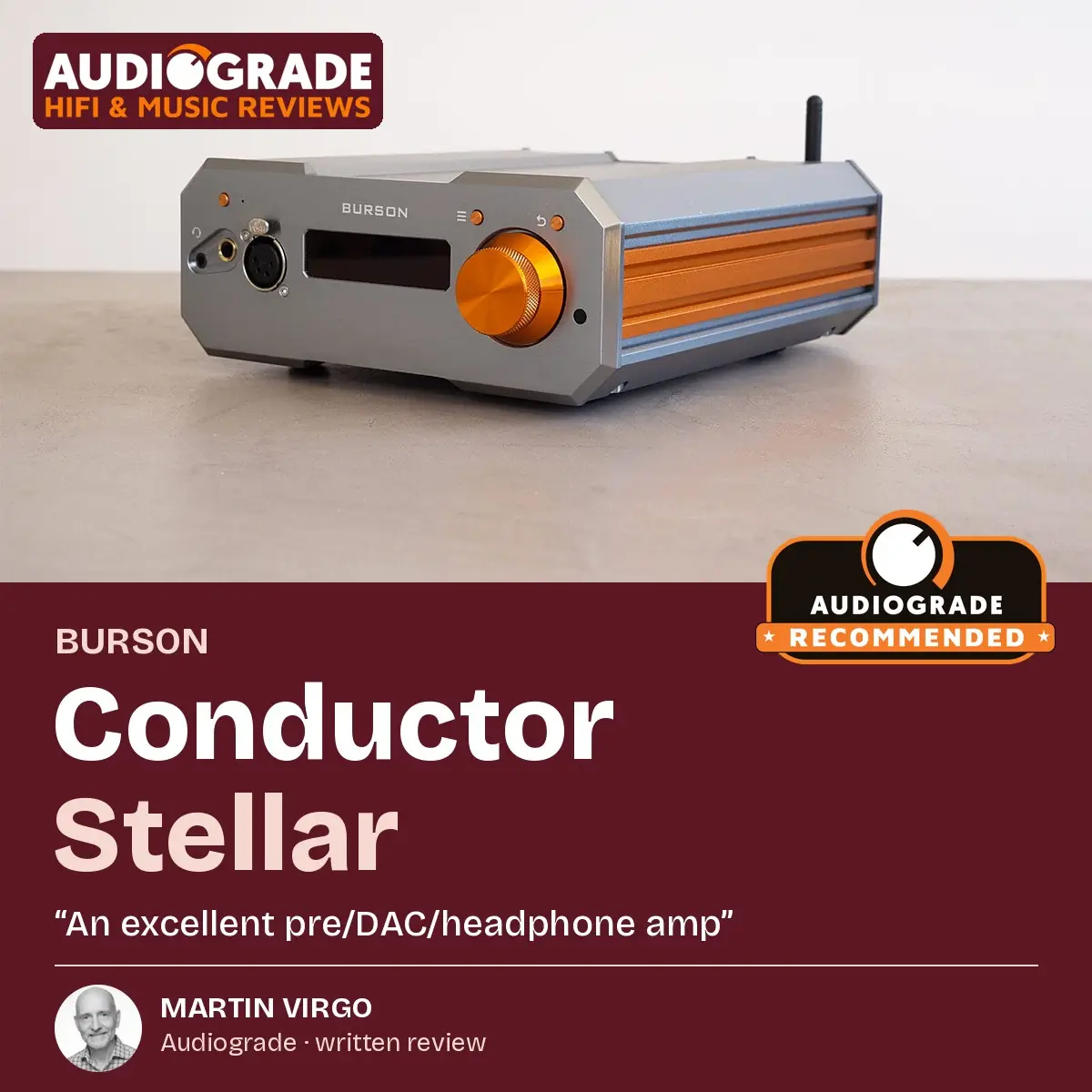 Burson Conductor Stellar Audiograde review cover with Recommended award