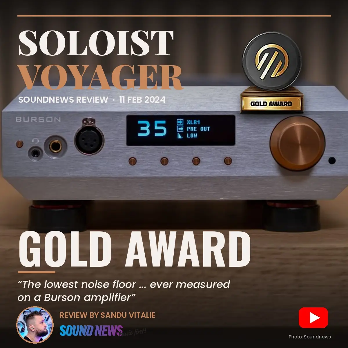 Burson Soloist Voyager Soundnews Gold Award review magazine cover