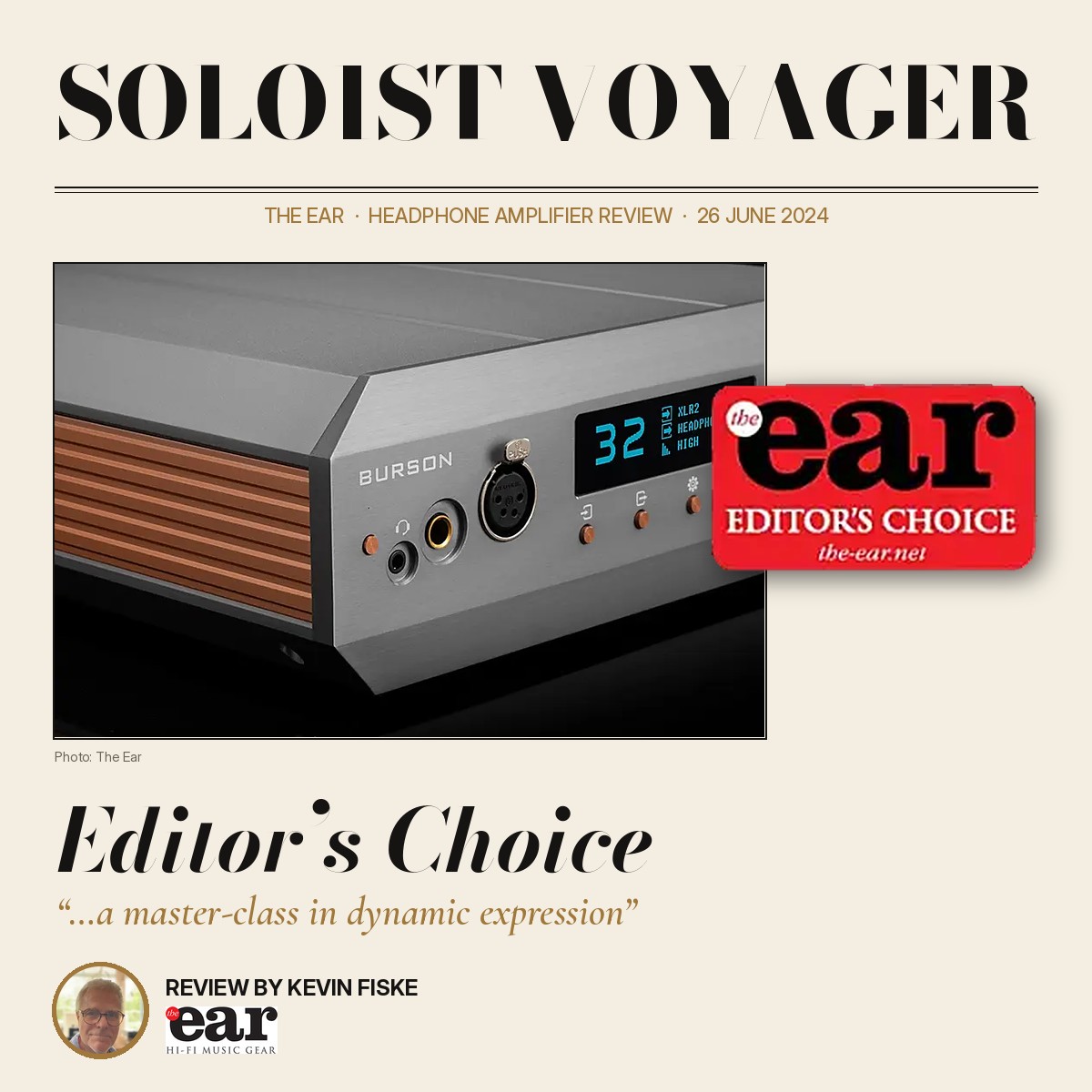 Burson Soloist Voyager The Ear Editor's Choice review magazine cover